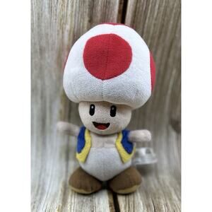 Super Mario Bros Toad Mushroom Plush 8" 2017 Nintendo